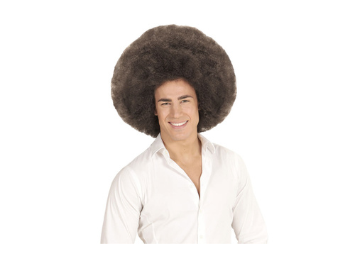 Nagy barna afro paróka, kiváló minőségű