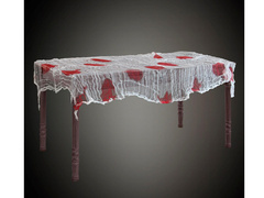 Vérfoltos hálós terítő Halloweenre - 80 x 180 cm - 1 db.
