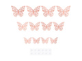 Csipke pillangó matricák rózsaszín arany - 12 db.