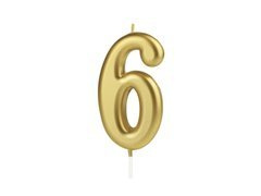 Arany számgyertya - 6 - 1 db.