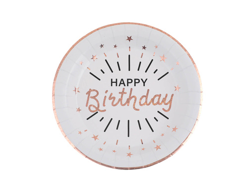 Boldog születésnapot Szikrázó papírtányérok - 22,5 cm - 10 db.