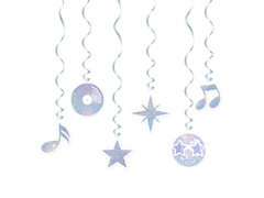 Ezüst diszkó medál dekoráció - 6 db.