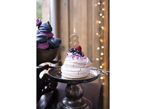 Hármas számú gyertya rózsaarany - 3 - 1 db.