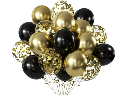 Fekete és arany lufi készlet - 26 db.
