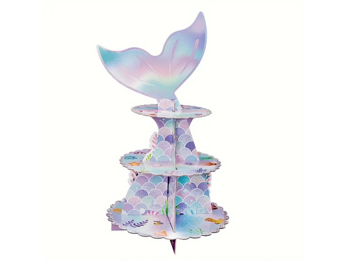 Sellő cupcake flitteres állvány - 1 db.