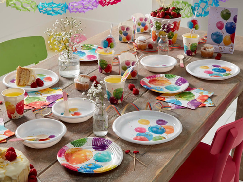 Születésnapi papírtányérok Fényes lufi - 20 cm - 8 db.