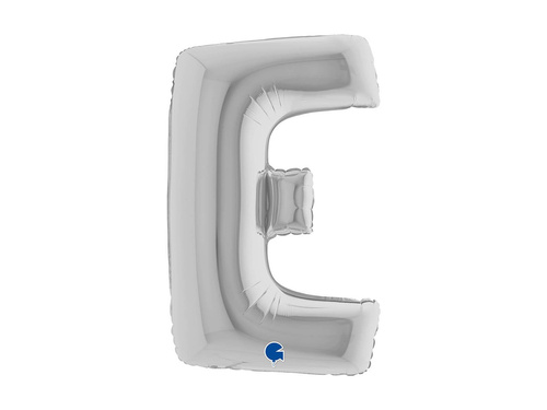 Fólia lufi E betű ezüst - 40" - 1 db.