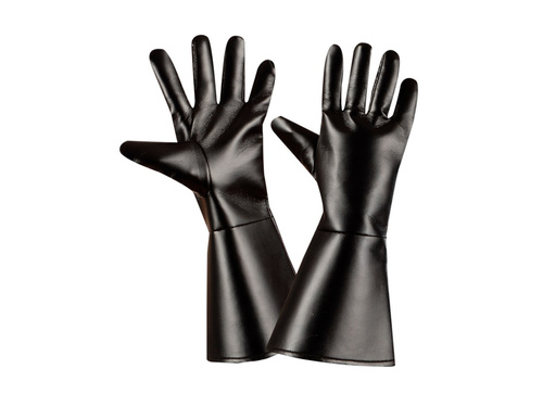 Fekete kesztyű bőrszerű anyagból