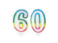Számgyertyák színes peremmel 60-as számmal - 8,5 cm - 2 db.