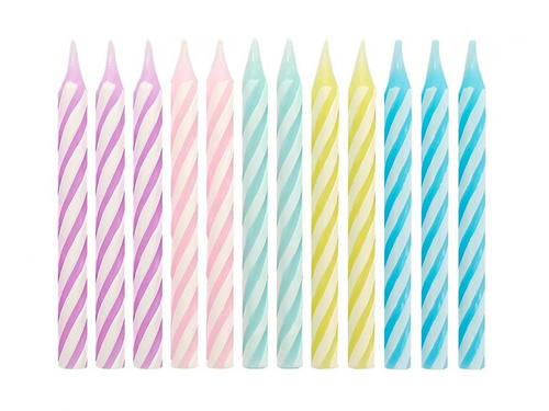 Születésnapi gyertyák pasztell színekben - 6 cm - 24 db.