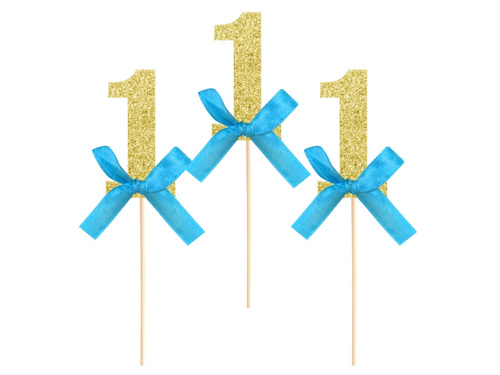 Kék masnis muffinszedő a szülinapi bulira - 6 db.