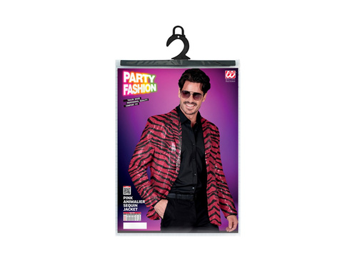 Party Fashion party kabát - rózsaszín flitteres zebra motívummal