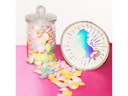 Egyszarvú születésnapi papírtányér - 23 cm - 10 db.