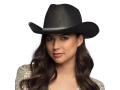 Cowboy kalap cirkonokkal fekete - 1 db.