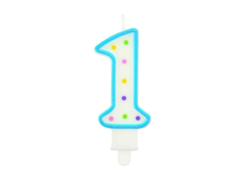 1-es számú gyertya pöttyökkel - 1 db.