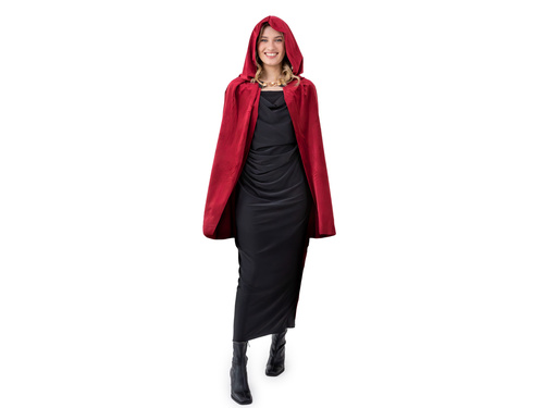 Csuklyás köpeny - bordó - 80 cm