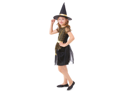 Fekete-arany boszorkány jelmez - 1 db.