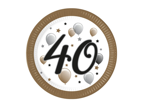 Negyvenedik születésnapi papírtányér - 23 cm - 8 db.