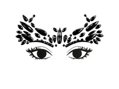 Öntapadós arckristályok fekete - 1 op.