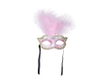 Rózsaszín farsangi maszk tollal - 1 db.