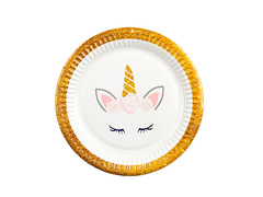 Gyönyörű egyszarvú születésnapi tányérok - 18 cm - 6 db.