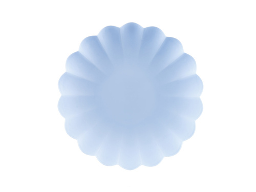 Kék műanyag tányér fodros - 22 cm - 4 db.