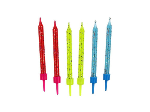 Csillogó születésnapi gyertyák - 12 db.