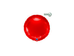 Kerek piros fólialufi - 14" - 1 db.