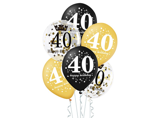 Nyomtatott latex léggömbök negyven - 30 cm - 6 db.