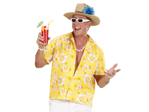 Hawaii azúrkék virágos kitűző - 1 db.