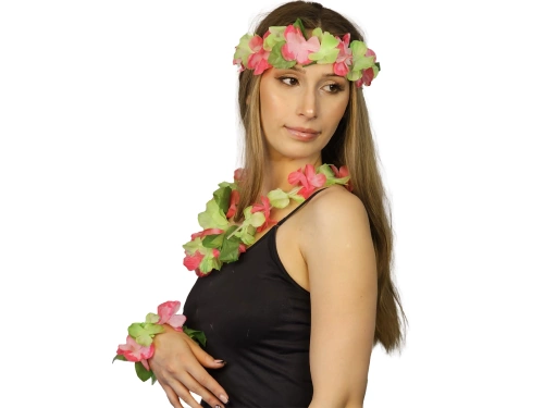 Hawaii szett zöld-rózsaszín - 4 elem