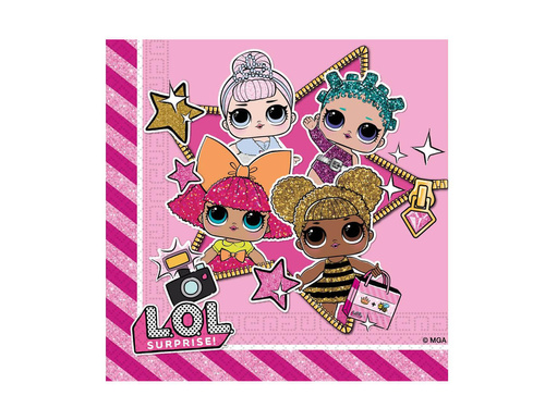 LOL Surprise szalvéták - 33 cm - 20 db. - 73g
