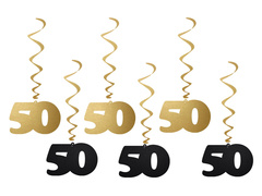 Függődísz disznók 50. születésnap - 6 db.