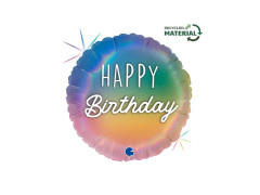Boldog születésnapot kerek fólialufi - 14" - 1 db.