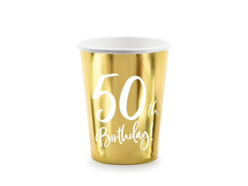 Papírpoharak 50. születésnapra 50. születésnap 50h Birthday! 220ml - 6 db.