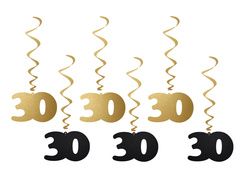 Lógó dekoráció örvények 30. születésnap - 6 db.