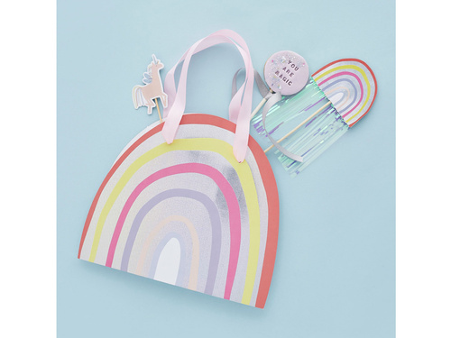 Szivárványos tortadíszek - 20cm x 7.5cm -5 db.