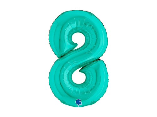 8-as számú türkiz fólialufi - 14" - 1 db.