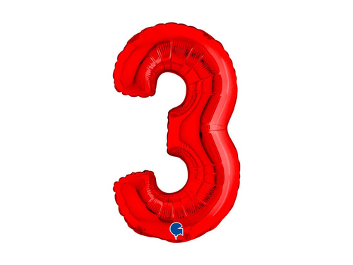 Fólia lufi 3 piros - 14" - 1 db.