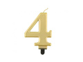 Fémszínű arany számgyertya - 4 - négy