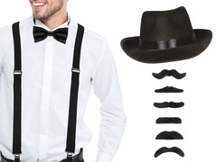 Gengszter szett fekete - 1 szett.