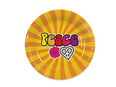 Hippie papírtányérok - 23 cm - 8 db.