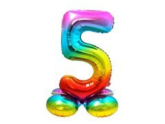 Álló fólialufi 5 szivárványos lufi - 81 cm