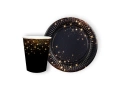 Szikrázó papírpoharak + tányérok készlet - 24 db