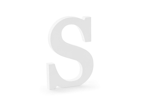 Fa dekoráció S betű - fehér