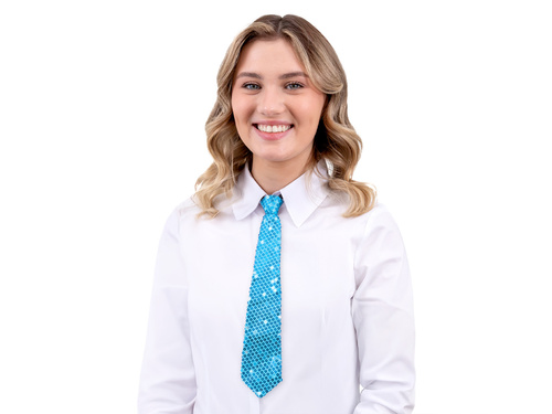 Flitteres nyakkendő - kék - 36 cm - 1 db.