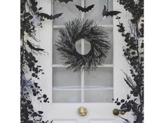 Halloween koszorú függő dekoráció - 45 cm - 1 db.