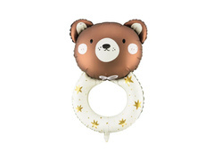 Csörgős mackó fólialufi - 45 x 67 cm - 1 db.