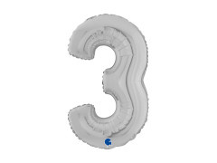 Fólia lufi 3 ezüst - 26" - 1 db.