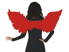 Piros angyalszárnyak tollakkal - 106 cm - 1 db.